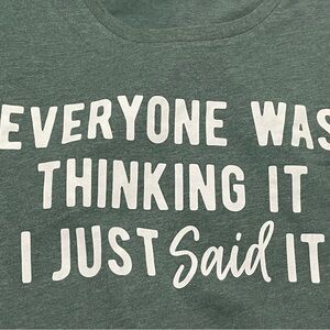 Green Graphic Tee with Bold White Text